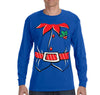 Free Shipping Mens Elf Shirt Poinsettia Holly Belt Ugly Sweater Christmas Party Long Sleeve T-Shirt
