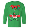 Free Shipping Elf Shirt Poinsettia Holly Belt Christmas Holiday Party Family Youth Toddler Girl Boy Kids Long Sleeve T-Shirt
