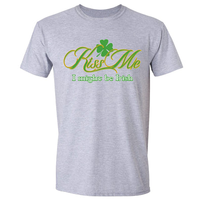Free Shipping Mens St. Patrick's Day Saint Paddy Drunk Shirt Kiss Me I Might Be Irish Shamrock Clover Irish Crewneck T-Shirt