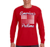 Free Shipping Mens Baseball America's Pastime USA Flag Sports Fan Lover Gift Team Home Run Diamond Game Day Winter Long Sleeve T-Shirt