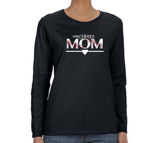 Free Shipping Womens Softball Mom Baseball Diamond Field Gift Mother Game Day Sports Lover Team School Fan Home Run Long Sleeve T-Shirt