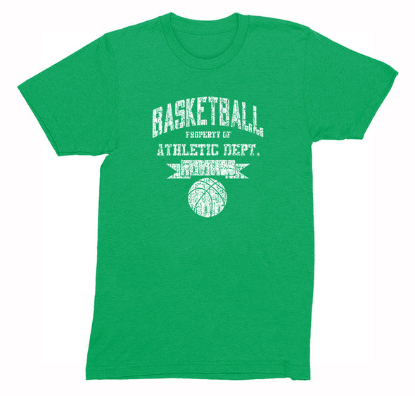 Free Shipping Mens Basketball Property of Athletic Dept.  Sports Fan Play Game Day Team Gift Slam Dunk Score Hoop Court Crewneck T-Shirt