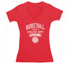 Free Shipping Womens Basketball Property of Athletic Dept.  Sports Fan Play Game Day Team Gift Slam Dunk Score Hoop Court V-Neck T-Shirt