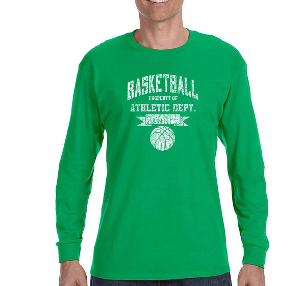 Free Shipping Mens Basketball Property of Athletic Dept.  Sports Fan Play Game Day Team Gift Slam Dunk Score Hoop Court Long Sleeve T-Shirt