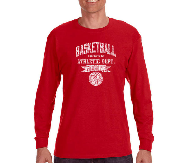 Free Shipping Mens Basketball Property of Athletic Dept.  Sports Fan Play Game Day Team Gift Slam Dunk Score Hoop Court Long Sleeve T-Shirt