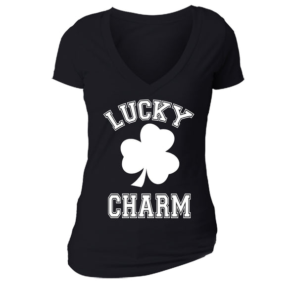 Free Shipping Womens St. Patrick's Day Saint Paddy Drunk shirt Lucky Charm Shamrock Clover Irish Women V-Neck T-Shirt