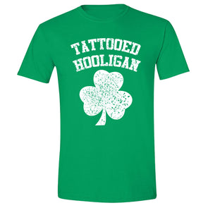 Free Shipping Mens St. Patrick's Day Saint Paddy Drunk shirt Tattooed Hooligan Shamrock Clover Irish Crewneck T-Shirt