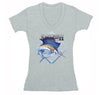 Free Shipping Womens Sailfish Swordfish Sport Fishing Saltwater Fish Fisherman Reel Boat Lure Catch Bait Ocean Gift Vacation V-Neck T-Shirt