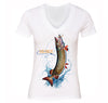 Free Shipping Womens Muskie Fish Freshwater Sport Fisherman Fishing MuskellungeMusky  Lure Reel Lake Vacation Gift V-Neck T-Shirt