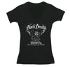 Free Shipping Womens Black Beard's Tavern Pirate Skull Crossbones Jolly Roger Treasure Gold Shipwreck Gaspar V-Neck T-Shirt