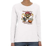 Free Shipping Womens Time Flies When You're Having Rum Pirate Skull Crossbones Jolly Roger Treasure Shipwreck Gaspar Long Sleeve T-Shirt