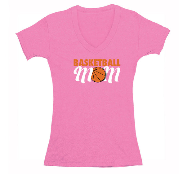 Free Shipping Womens Basketball Mom Sports Fan Play Game Day Team Coach Gift Slam Dunk Score Hoop Court V-Neck T-Shirt