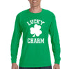 Free Shipping Mens St. Patrick's Day Saint Paddy Drunk shirt Lucky Charm Shamrock Clover Irish Mens Long Sleeve T-Shirt