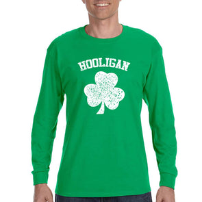 Free Shipping Mens St. Patrick's Day Saint Paddy Drunk shirt Shamrock Clover Hooligan Irish Mens Long Sleeve T-Shirt
