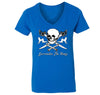 Free Shipping Womens Surrender The Booty Pinup Girl  Pirate Skull Crossbones Swords Jolly Roger Ship Treasure Gaspar Gift V-Neck T-Shirt