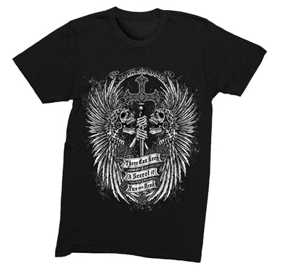 Free Shipping Mens 3 Can Keep a Secret if 2 Are Dead Pirates Skull Crossbones Loyal to None Tattoo Art Sword Cross Crewneck T-Shirt