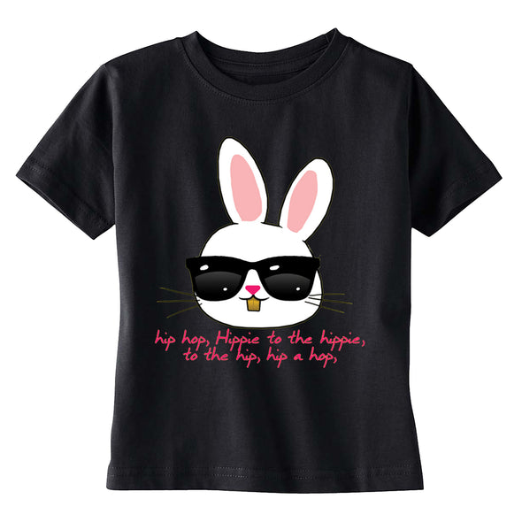 Free Shipping Youth Toddler T-Shirt Bunny Rabbit Cool Shirt Easter Egg Peep Spring Hippy Hop Hip Sunglasses Kids Crewneck T-Shirt