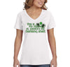 Free Shipping Womens My Official St. Patrick's Day Drinking Shamrock Clover Irish Green Beer Party Funny V-Neck T-Shirt