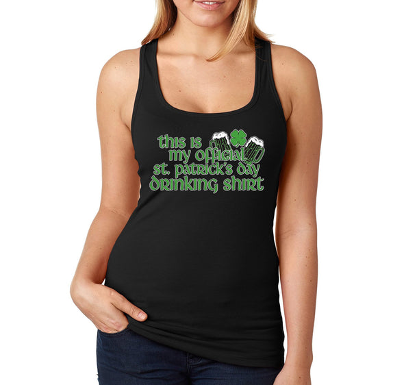 Free Shipping Womens St. Patrick's Day Drinking Shamrock Shenanigans Clover Irish Green Beer Party Funny  Racer-Back Tank-Top