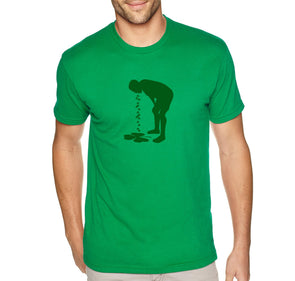 Free Shipping Men's Guy Vomiting Clovers Funny Irish St. Patrick's Day Drinking Beer Shamrock Funny Party Shenanigans T-Shirt
