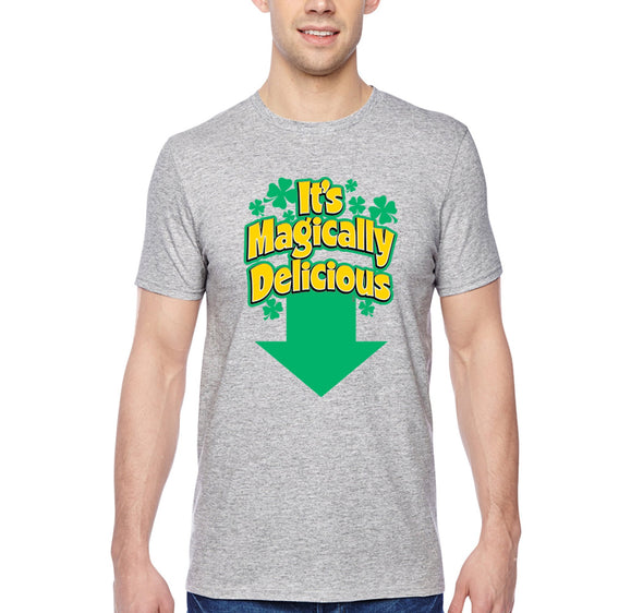 Free Shipping Men's Magicially Delicious St. Patrick's Day Leprechaun Funny Party Irish Shamrock Clover Pot Gold T-Shirt