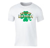 Free Shipping Men's Lucky Bitch Shamrock Leprechaun Pub Bar Beer Whiskey Funny Party Clover Shenanigans Irish St. Patrick's Day T-Shirt