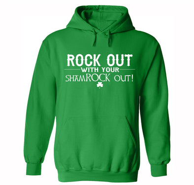 Free Shipping Men Women's Rock With Your Out Shamrock Out St. Patrick's Day Irish Clover Shamrock Drinking Party Funny Beer Pub Bar Hoodie