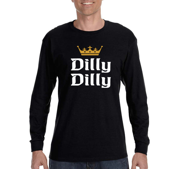Free Shipping Men's Dilly Dilly St. Patrick's Day Drinking Shamrock Clover Irish Green Beer Party Funny Long Sleeve T-Shirt