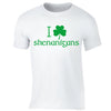 Free Shipping Mens St. Patrick's Day Saint Paddy Drunk shirt I Love Shenanigans Shamrock Clover Irish Crewneck T-Shirt