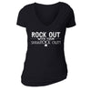 Free Shipping Womens St. Patrick's Day Saint Paddy Drunk shirt Rock Out With Your Shamrock Out Clover Irish Women V-Neck T-Shirt