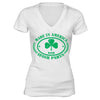 Free Shipping Womens St. Patrick's Day Saint Paddy Drunk shirt Made in America Irish Parts Shamrock Clover Irish Women V-Neck T-Shirt