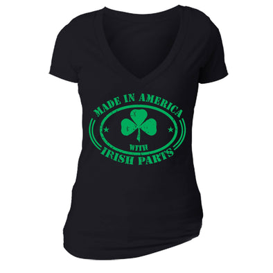 Free Shipping Womens St. Patrick's Day Saint Paddy Drunk shirt Made in America Irish Parts Shamrock Clover Irish Women Short Sleeve V-Neck T-Shirt