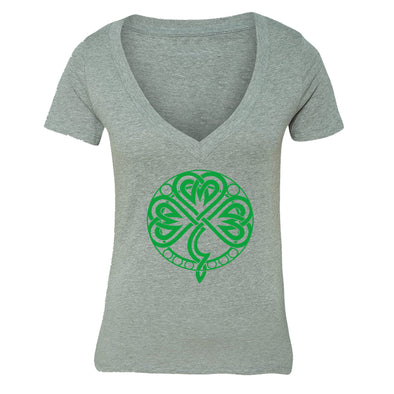 Free Shipping Womens St. Patrick's Day Saint Paddy Drunk shirt Celtic Knot Shamrock Clover Irish Women V-Neck T-Shirt