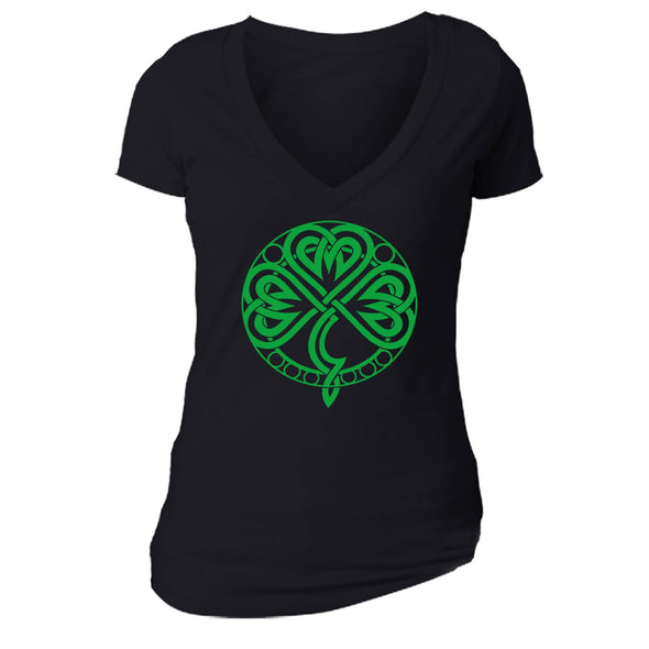 Free Shipping Womens St. Patrick's Day Saint Paddy Drunk shirt Celtic Knot Shamrock Clover Irish Women Short Sleeve V-Neck T-Shirt