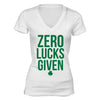 Free Shipping Womens St. Patrick's Day Saint Paddy Drunk shirt Zero Lucks Given Shamrock Clover Irish Women V-Neck T-Shirt