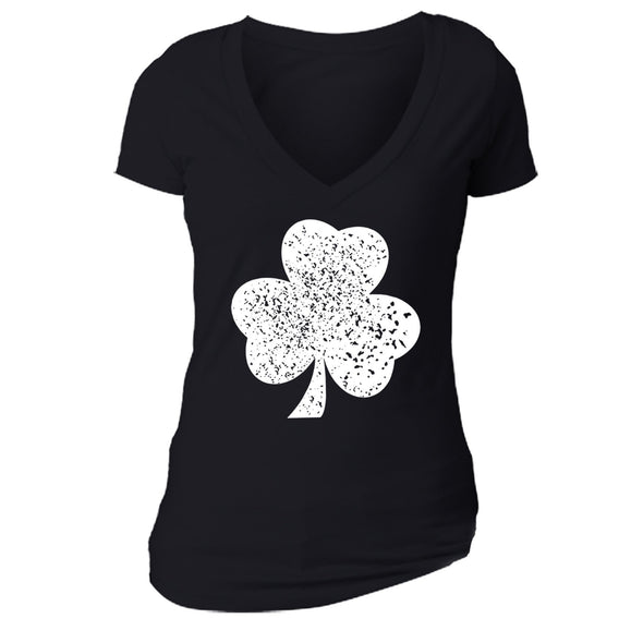 Free Shipping Womens St. Patrick's Day Saint Paddy Drunk shirt Shamrock Clover Irish Women V-Neck T-Shirt