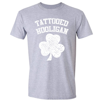 Free Shipping Mens St. Patrick's Day Saint Paddy Drunk shirt Tattooed Hooligan Shamrock Clover Irish Crewneck T-Shirt