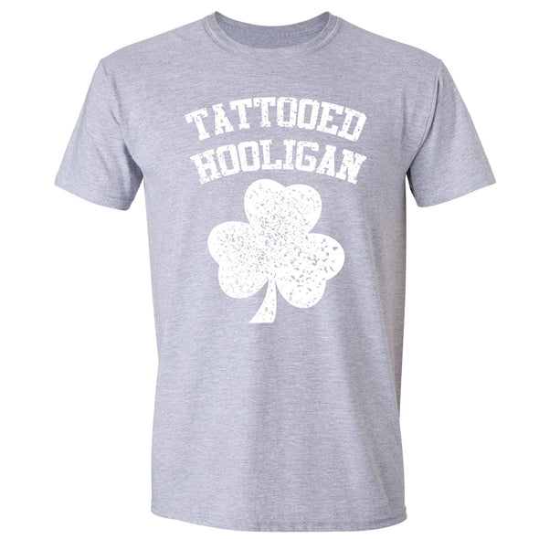 Free Shipping Mens St. Patrick's Day Saint Paddy Drunk shirt Tattooed Hooligan Shamrock Clover Irish Crewneck T-Shirt