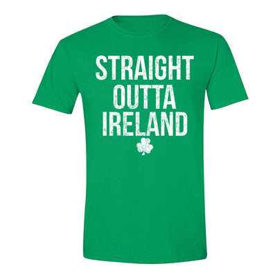 Free Shipping Mens St. Patrick's Day Saint Paddy Drunk shirt Straight Outta Ireland Shamrock Clover Irish Men Women Unisex Crewneck T-Shirt