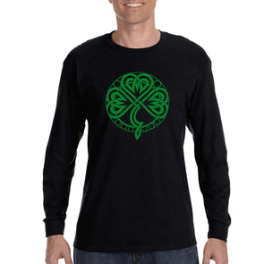 Free Shipping Mens St. Patrick's Day Saint Paddy Drunk shirt Celtic Knot Shamrock Clover Irish Mens Long Sleeve T-Shirt