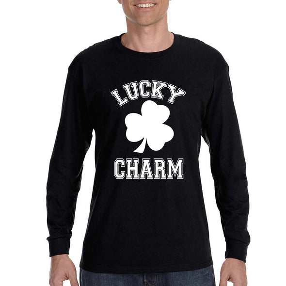 Free Shipping Mens St. Patrick's Day Saint Paddy Drunk shirt Lucky Charm Shamrock Clover Irish Mens Long Sleeve T-Shirt