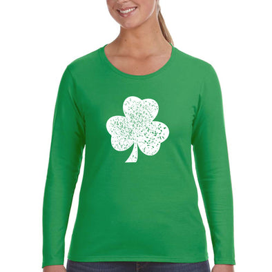 Free Shipping Womens St. Patrick's Day Saint Paddy Drunk shirt Lucky Charm Shamrock Clover Irish Womens Long Sleeve T-Shirt