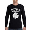 Free Shipping Mens St. Patrick's Day Saint Paddy Drunk shirt Shamrock Clover Tattooed Hooligan Irish Mens Long Sleeve T-Shirt