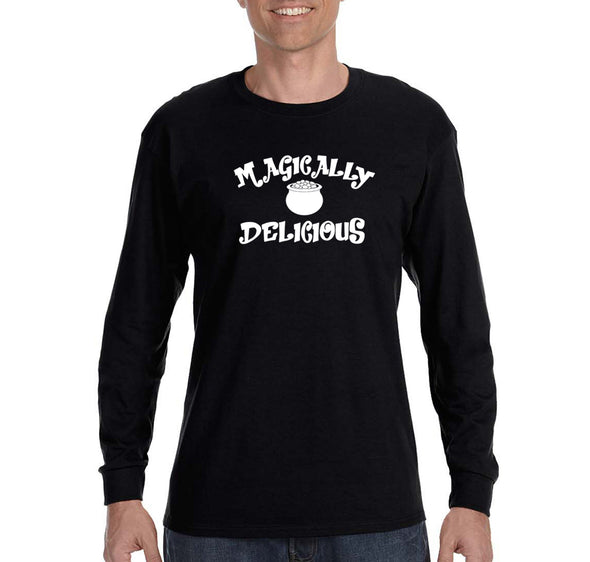 Free Shipping Men's Magically Delicious St. Patrick's Leprechaun  Lucky Charms  Party Irish Shamrock Clover Pot Gold Long Sleeve T-Shirt