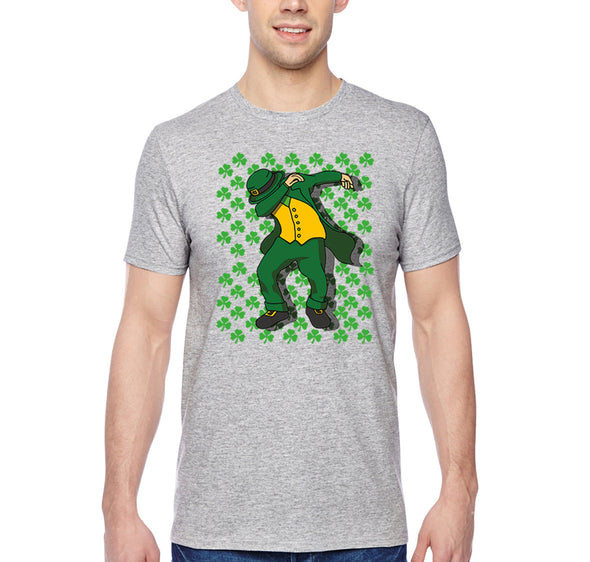 Free Shipping Men's Dab Leprechaun Dabbing Clover Shamrock Party Funny Shenanigans Whiskey Drinking Irish Beer St. Patrick's Day T-Shirt