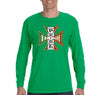 Free Shipping Men's Irish Pride Iron Cross Flag Celtic Clover Shenanigans St. Patrick's Day Long Sleeve T-Shirt