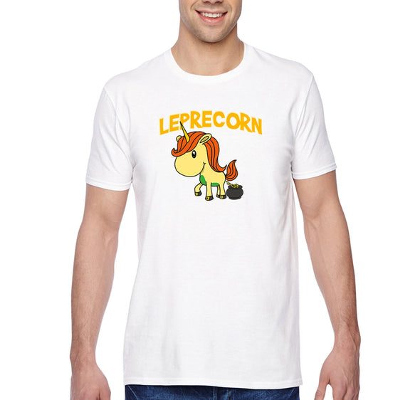 Free Shipping Men's Leprecorn Unicorn Leprechaun St. Patrick's Day Clover Shamrock Shenanigans Pot Gold Irish Shamrock T-Shirt