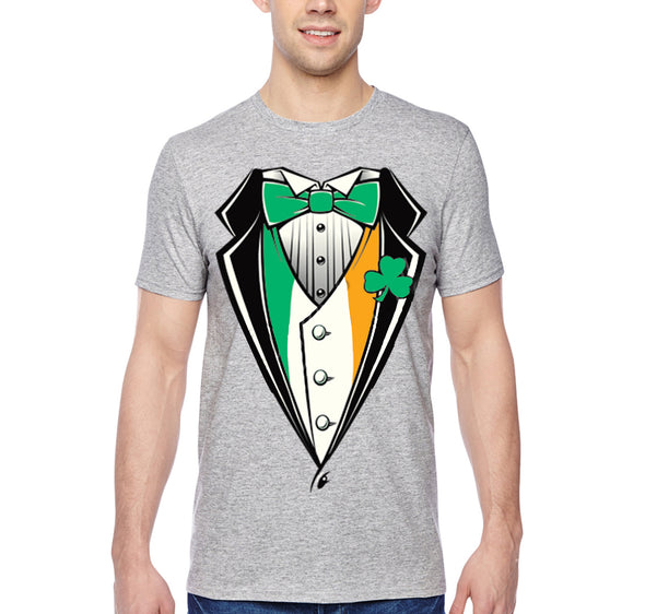 Free Shipping Men's Irish Tuxedo Leprechaun Funny Beer Funny Clover Shamrock Whiskey Funny Shenanigans St. Patrick's Day T-Shirt