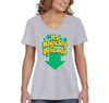 Free Shipping Women's Magicially Delicious St. Patrick's Day Leprechaun Lucky Charms Party Irish Shamrock Clover Pot Gold Short Sleeve V-Neck T-Shirt