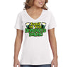 Free Shipping Women's Designated Drunk Irish Funny Whiskey Beer St. Patrick's Day V-Neck T-Shirt